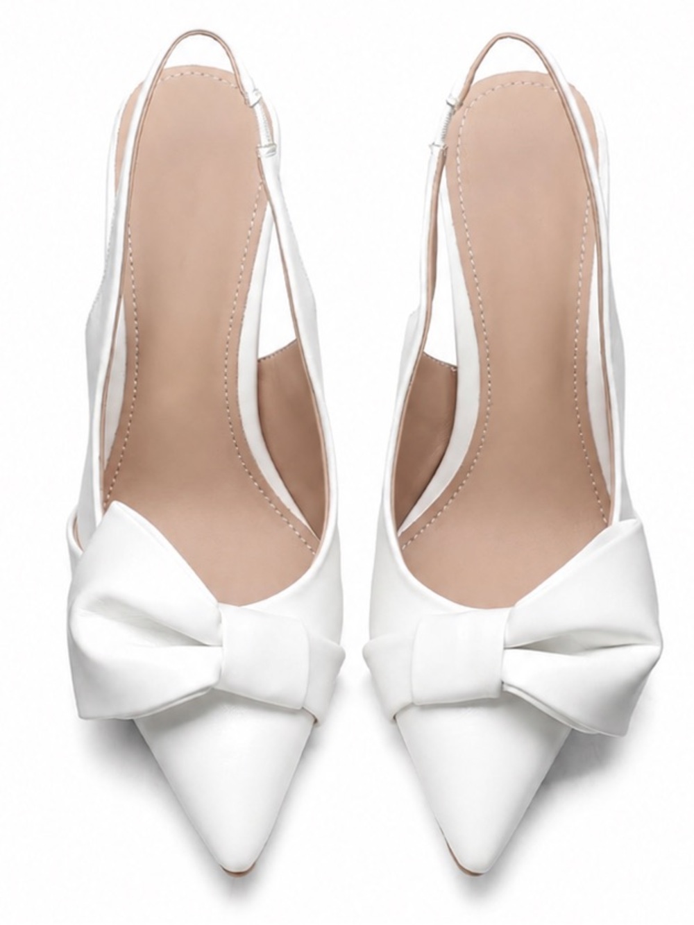 NWT Slingback Heels with Bow Pointed Toe Pumps with Elasticated Strap 3.3" S 8